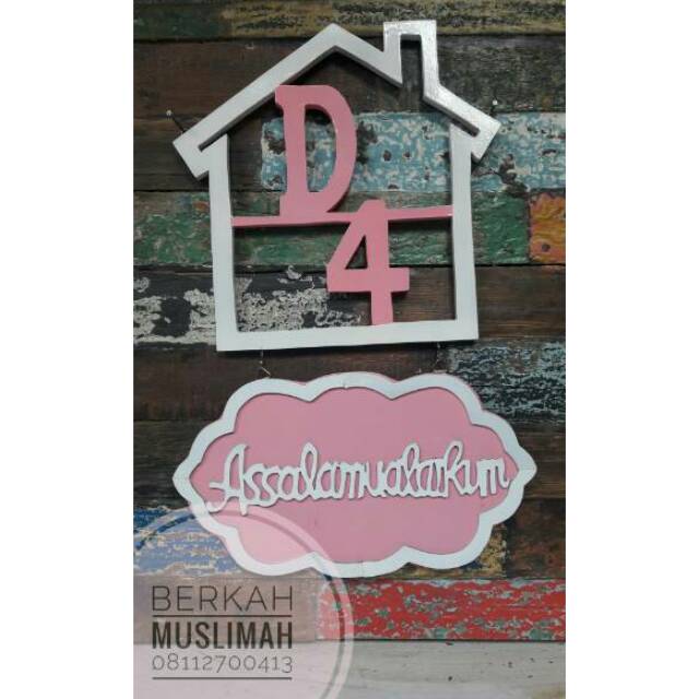 

Papan Nama kayu mdf (custom sesuai selera) alamat rumah