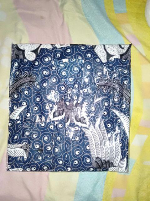 Kemeja Batik Pria Lengan Pendek Size M L Xl Xxl  Bswart Batik Hrb026 Kenongo Hem Panjang Padi