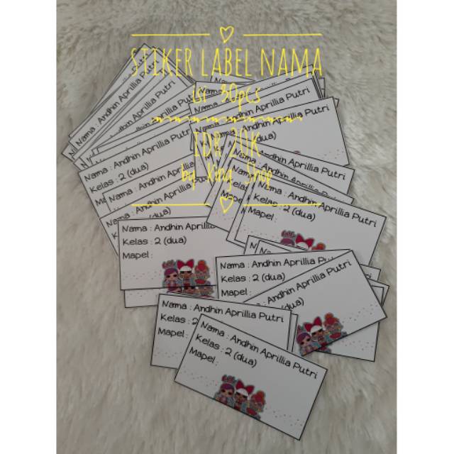 

Stiker Label Nama Size 3,5 x 6 cm