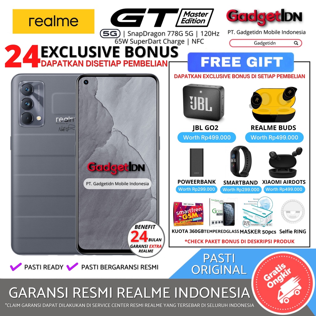 REALME GT 5G NFC 8/256GB 8/128GB MASTER EDITION REALME GT 8/128 RESMI