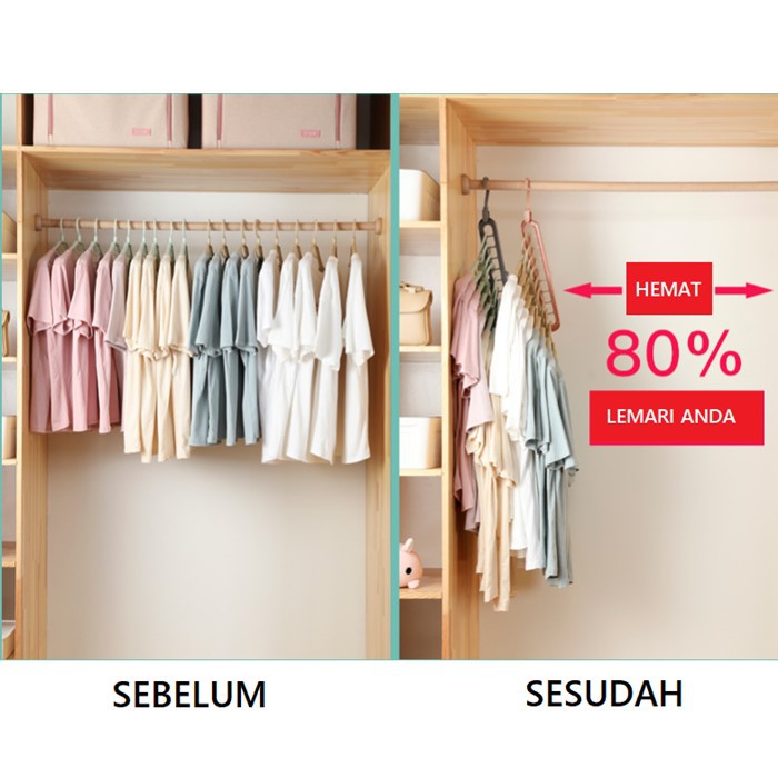 SHOPELLO - Magic Hanger 9 in 1 Gantungan Baju Multifungsi 360 Derajat Bisa Putar