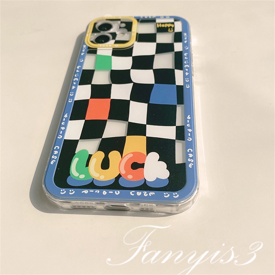 OPPO A17 A17k A77 A77s A57 A76 A96 A16 A16s A15 A15s A54 A74 A55 A95 A94 A93 A53 A33 A32 A9 2020 A3s A5s Reno 7Z 6 5 F11 F9Pro Colorblock Checkerboard Phone Case Clear TPU Soft Cover