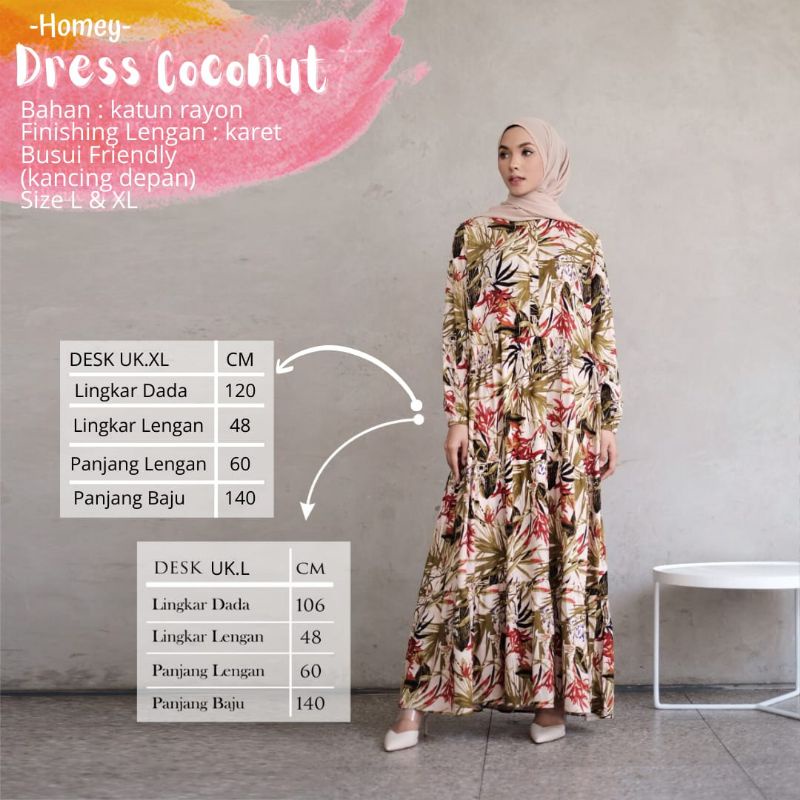 BeautyOne - Homey Dress Coconut Gamis Dewasa Jumbo Terlaris - Bahan Katun Rayon Premium | Bisa Cod