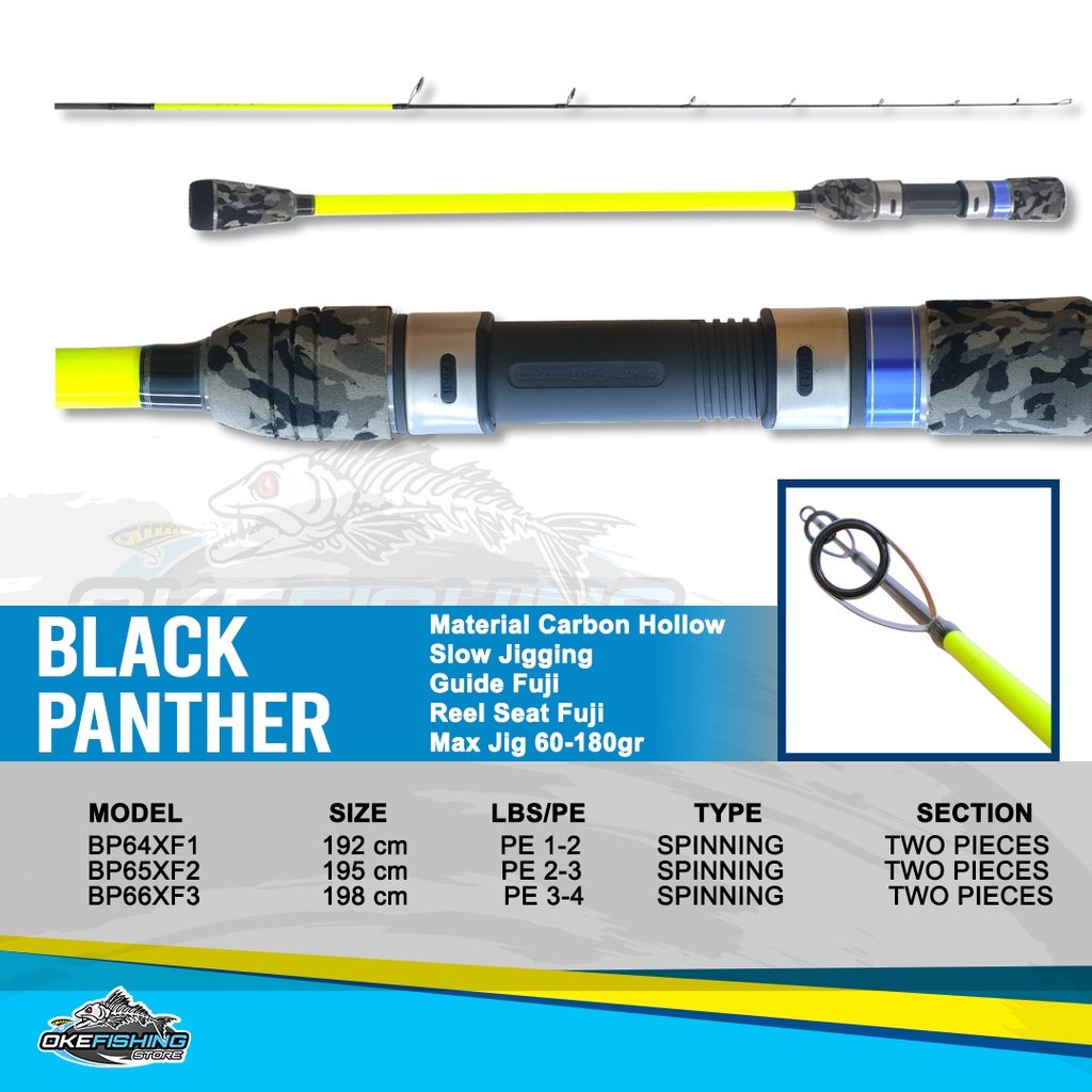 Joran Versus BLACK PANTHER Spinning Carbon Hollow Ring Fuji Guide Slow Jigging Monster Fish Surf Sun