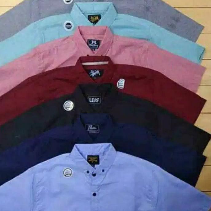 Kemeja Anak Laki Laki Polos Lengan Pendek Casual Aneka Warna Size 1-10 Tahun Grosir Sandaang