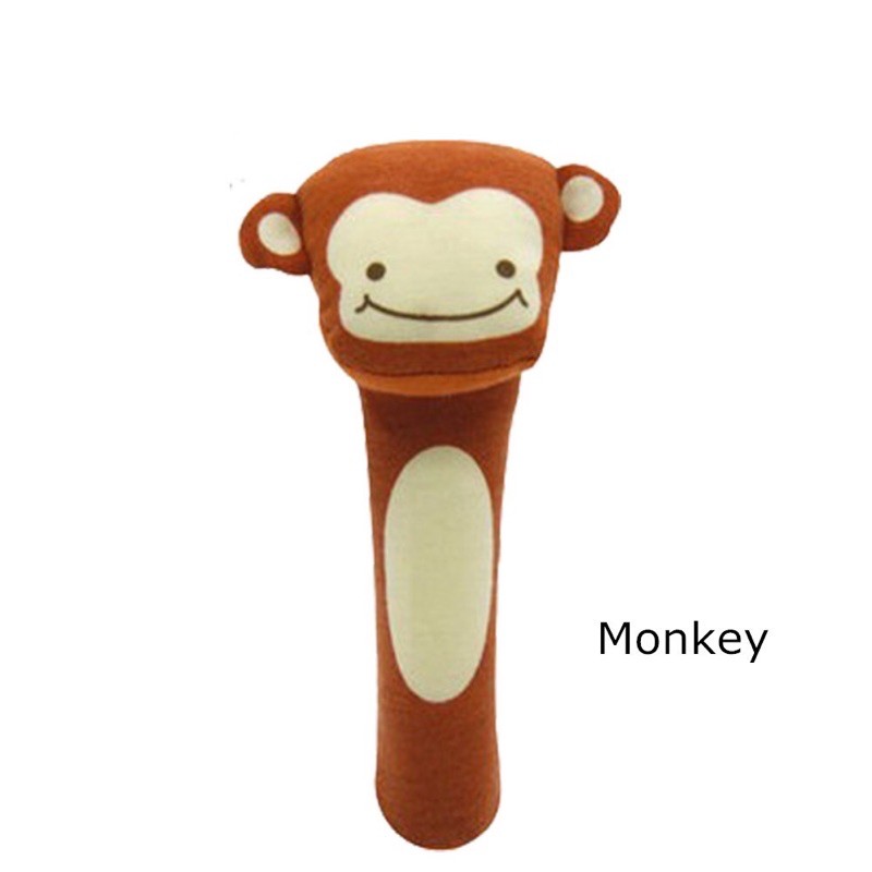 Mainan Bayi Tongkat Gigitan Genggam Bunyi Rattle Stick Baby Play Import Animal Hewan Kain Lembut