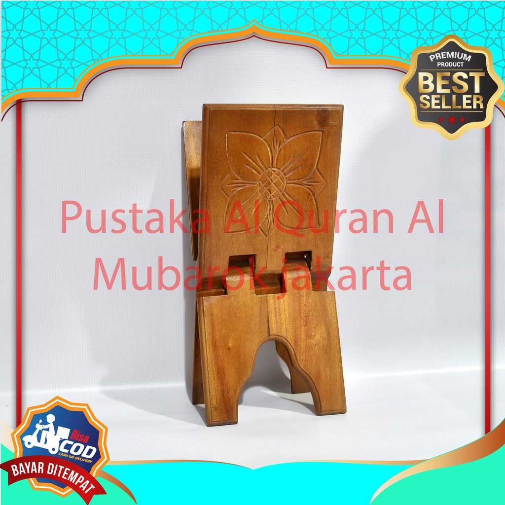 Ready Stok Lehar Rekal Lipat Untuk Alquran Bahan Kayu Ukuran Sedang (L18 x P 38 Cm ) Kuat Kokoh/ Tat