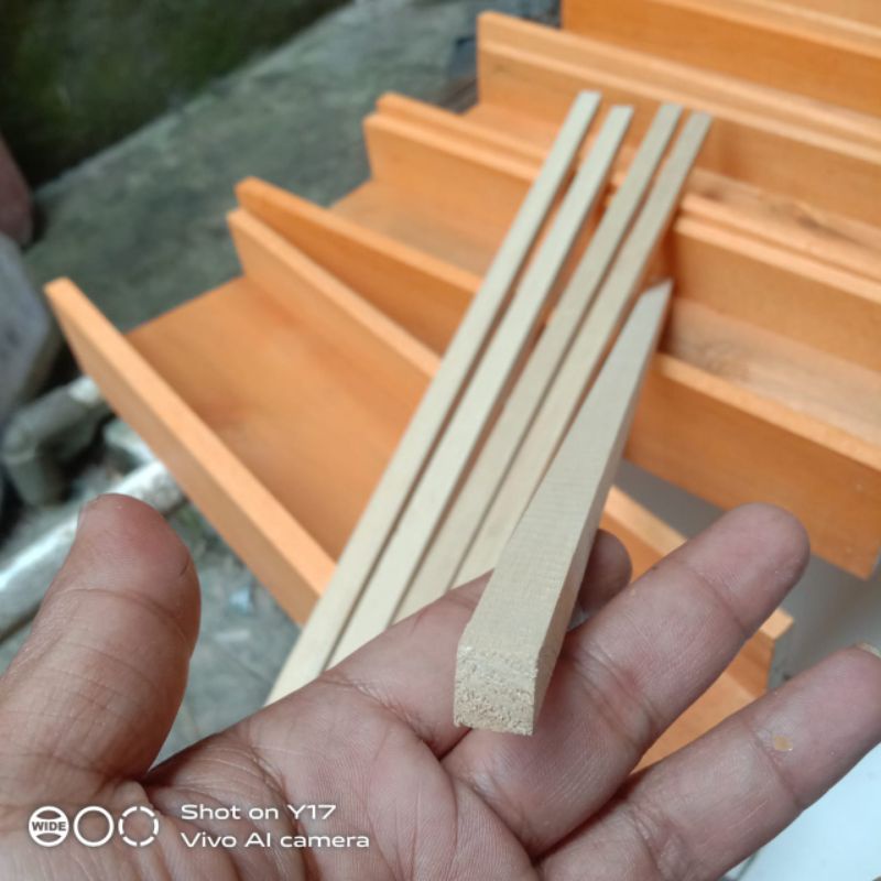 stik kayu balsa 10x10mili x 100cm/kayu reng bahan dekorasi