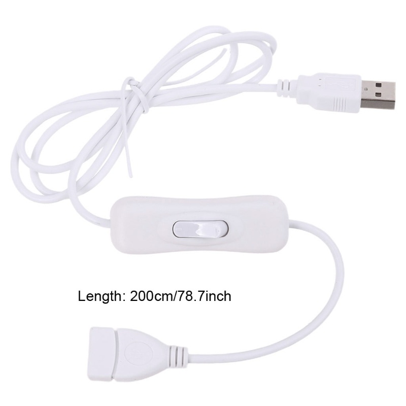 VIVI   White  Easy to Operate  Extension Cable  USB 2.0  with  Switch  Compatible with  Table Lamps/ Fans / Led   Lights