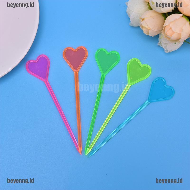 Bey 50 Pcs Tusuk Gigi Plastik Sekali Pakai Model Hatipanah Untuk Makanan Penutupbuah