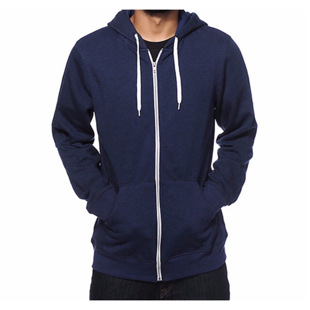 TopOne88 Jaket Royal Hoodie Zipper Unisex Nevy Shopee 