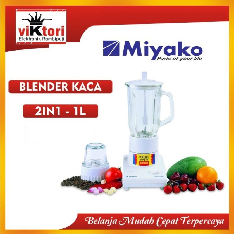 MIYAKO BL-101 GS / BLENDER MIYAKO KACA 1L BL-101GS / BLENDER MIYAKO 2IN1 KACA BL101GS