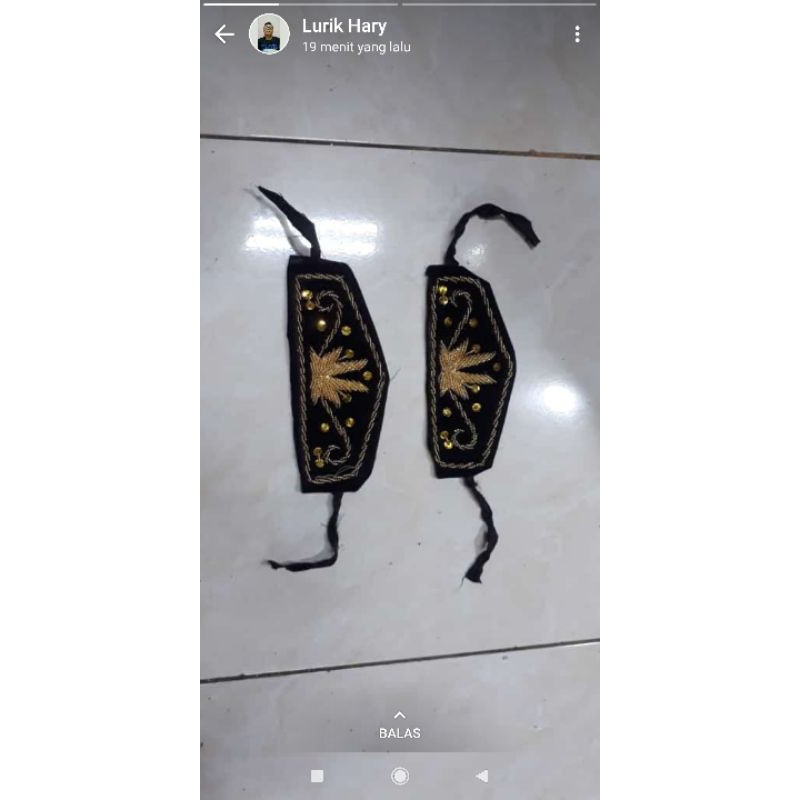 Cakep / Deker Tangan Payet - Sepasang Gelang tangan Bludru Tari -  Sepasang Deker Tangan Wayang Orang