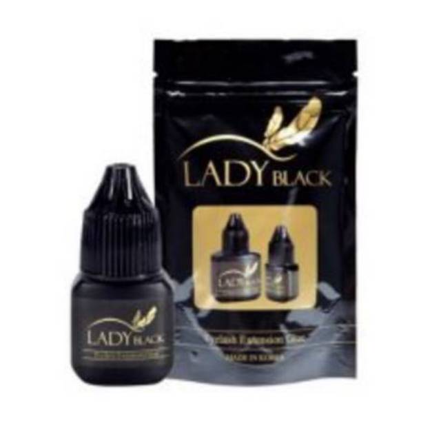 LADY BLACK GLUE 5ML WITH SEAL (PAKAI PLASTIK POUCH) ORIGINAL KOREA