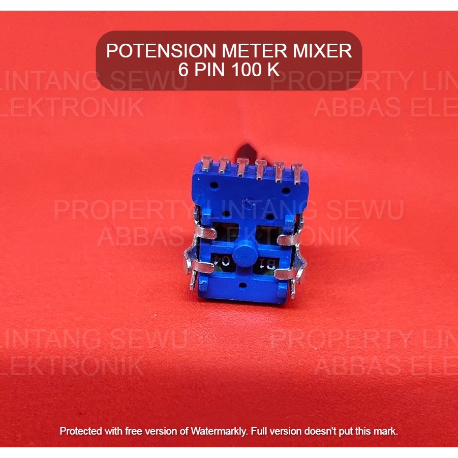 POTENSIO METER MIXER 6 PIN 6 KAKI 100K 100 KILO OHM POTENSIO MIXER