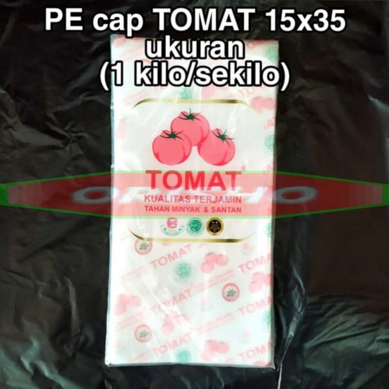 plastik pe uk tomat 15x30 (isi 4 pack) kantong plastik es