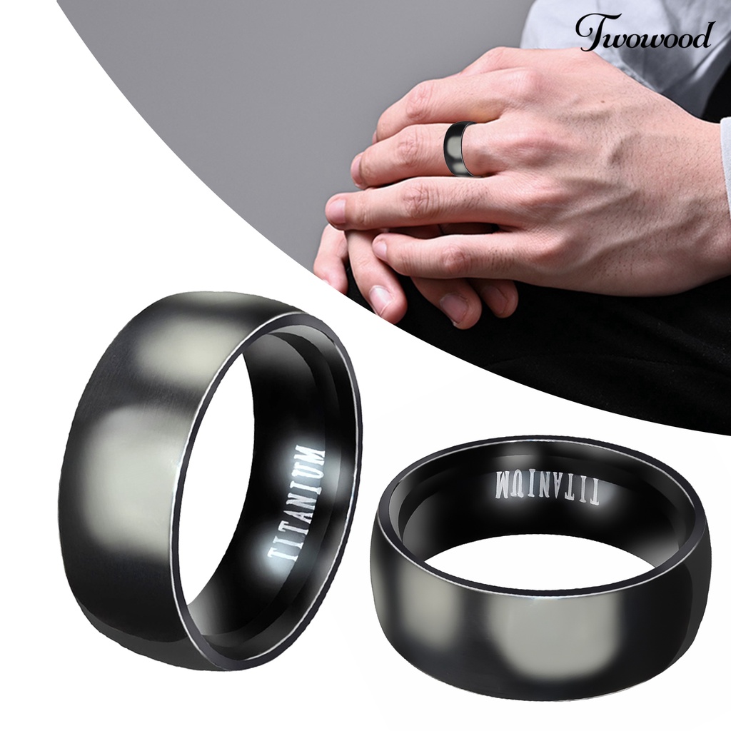 Cincin Bahan Titanium Steel Warna Solid Untuk Pria