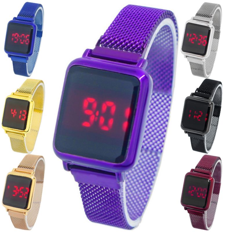 jam tangan rantai magnet digital led watch