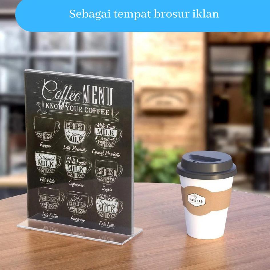 

❤ BELIO ❤ TEMPAT BROSUR / TENT HOLDER / TENT CARD AKRILIK DISPLAY 2 SISI A4