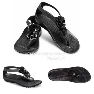 black flower crocs