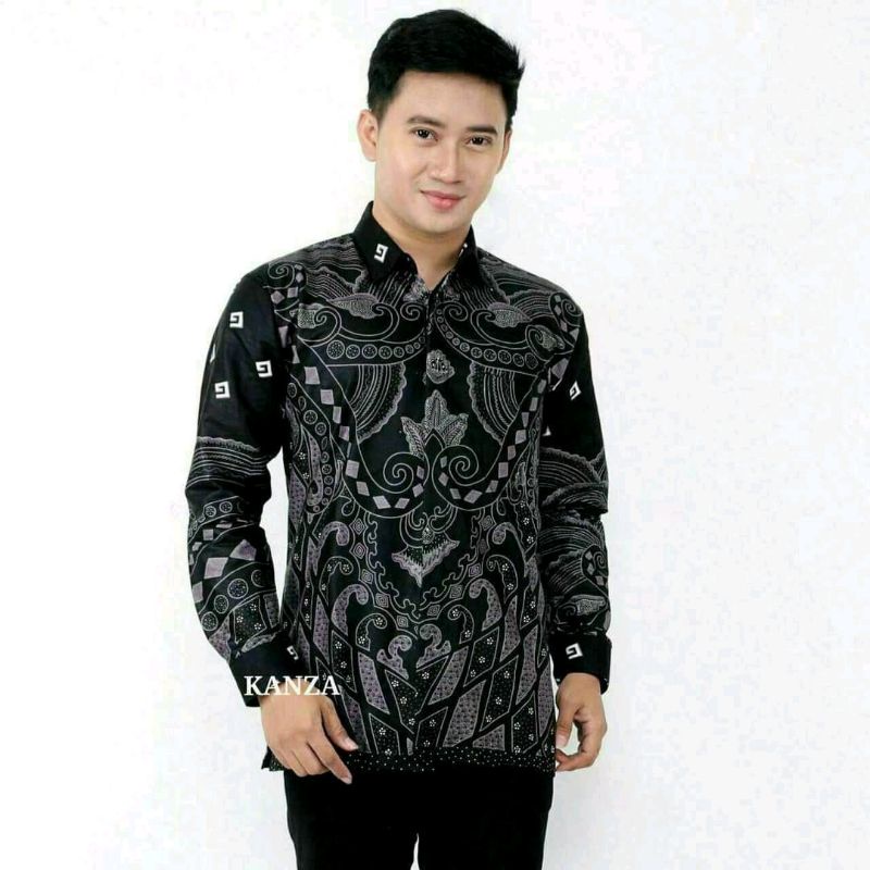 kemeja batik lengan panjang size m l xl xxl