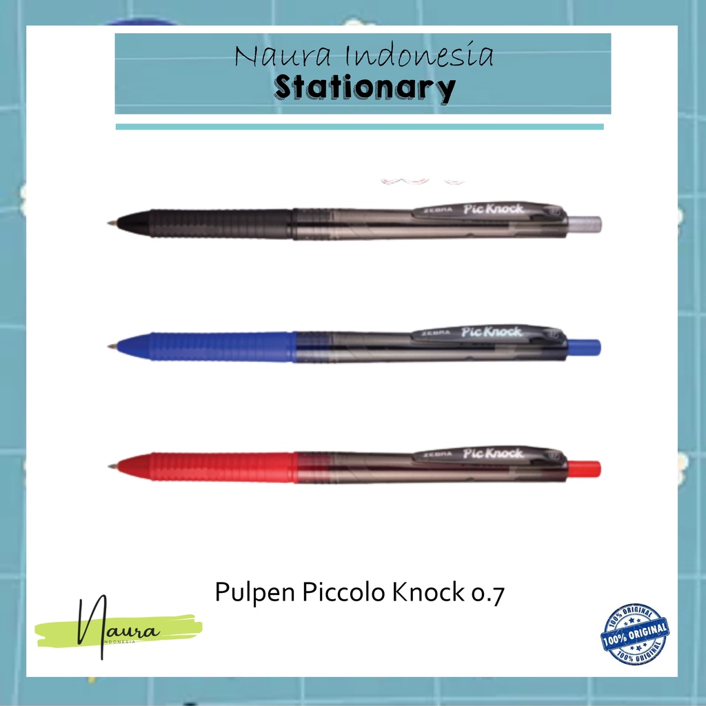 

Bolpen PickNock 0.7 | Pulpen Piccolo Knock | Pen Zebra Piccolo