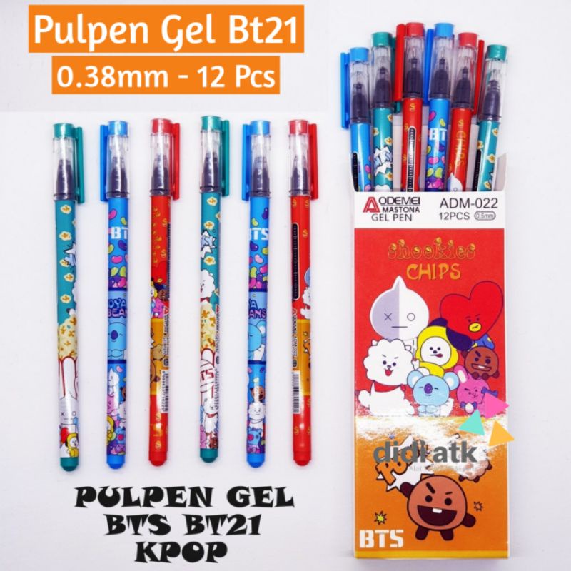 

Pulpen Gel BTS BT21 / Pena Vanco VC-1602 / Pen Karakter Lucu