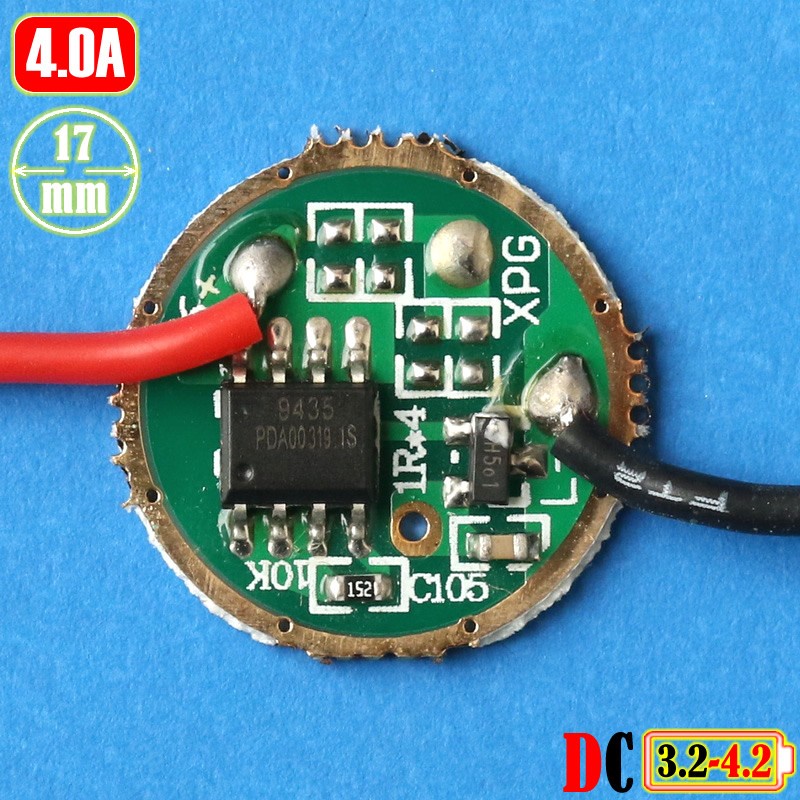 BOOST Upgrade Driver Senter 17mm 4.0A T6 XM-L2 XML2 XP-L XPL XP-L2 XPL2 5 Mode