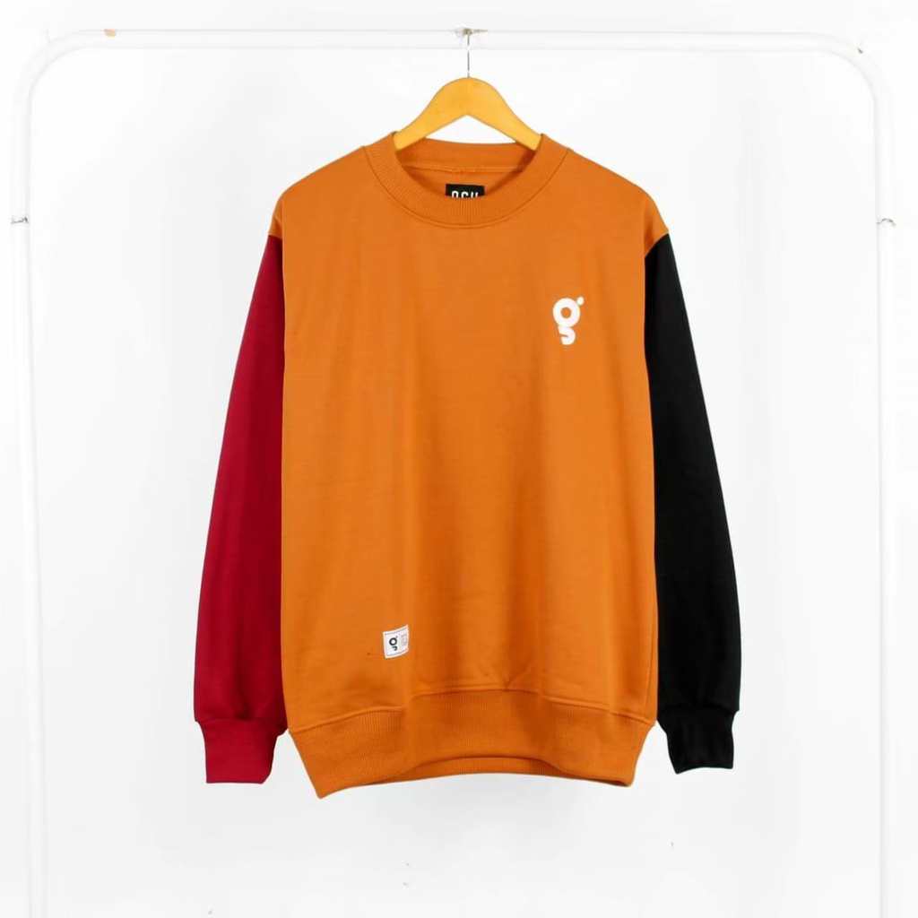 Crewneck Kombinasi Original Local l Sweater Kombinasi Basic Original