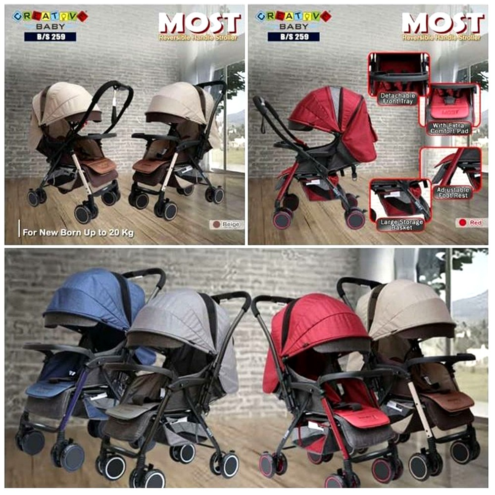 Stroller Creative Baby Most 259 Reversible Handle Kereta Bayi Creative Bisa Dua Arah