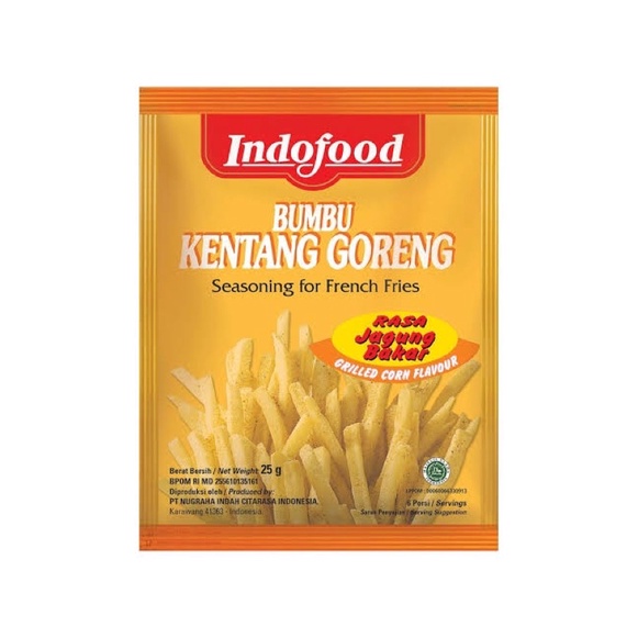 

INDOFOOD BUMBU KENTANG GORENG RASA JAGUNG BAKAR 25gr