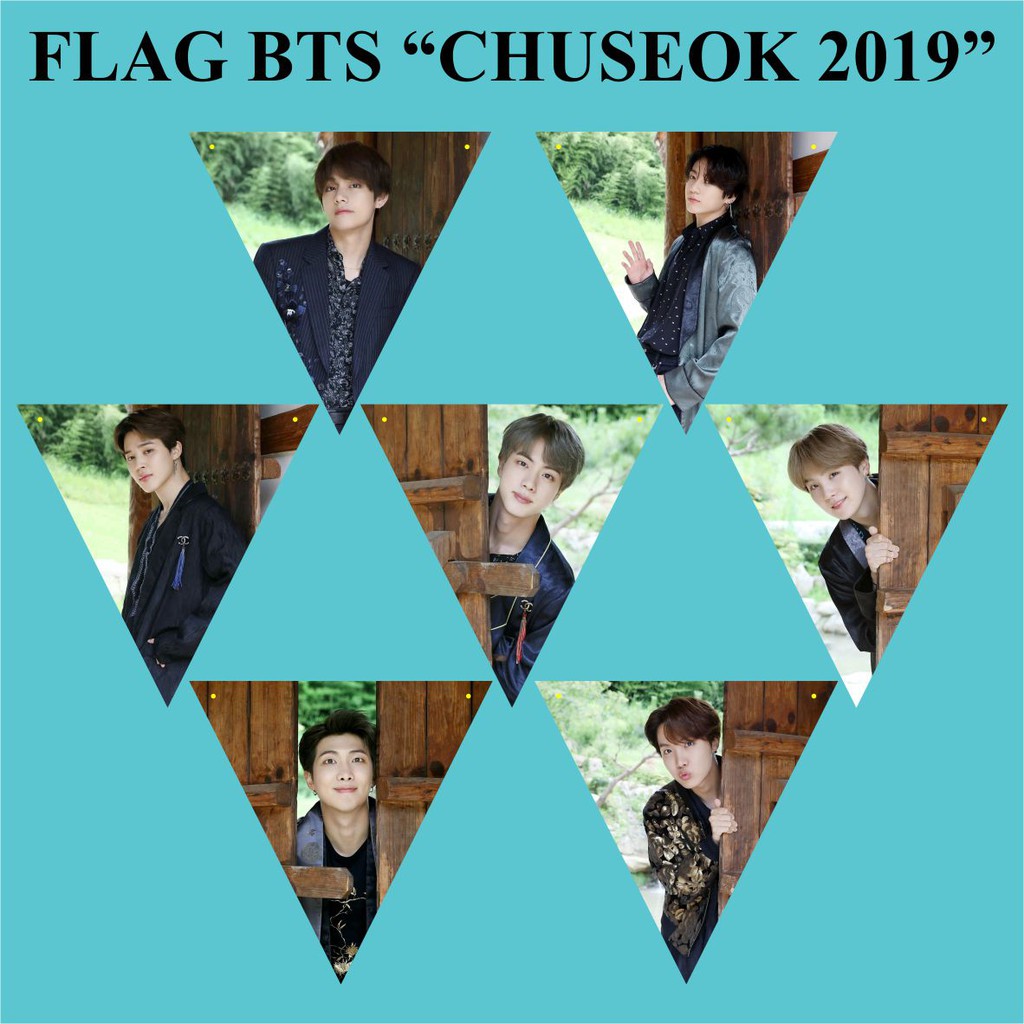 BUNTING FLAG BTS CHUSEOK 2019 Plus Tali Kpop Murah