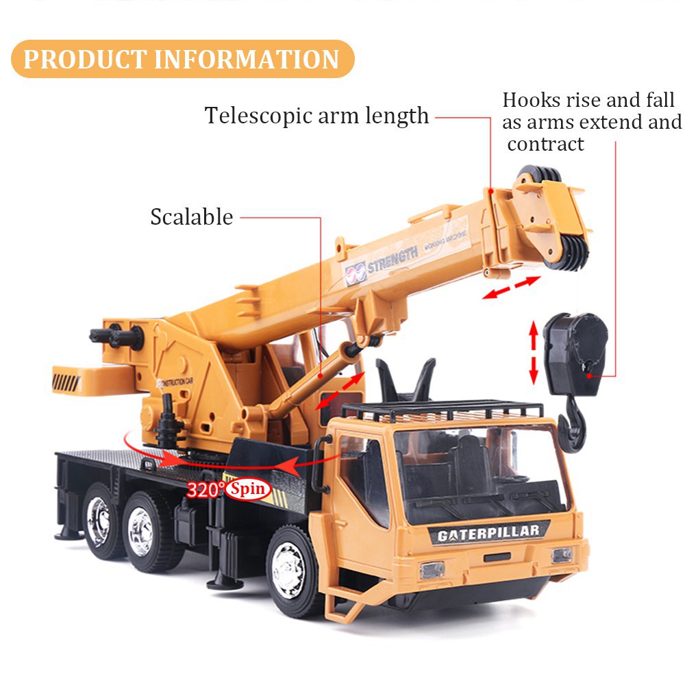 mainan rc mobil / rc crane / truk crane mainan /mobil crane/construction truck diecast mainan mobil truk