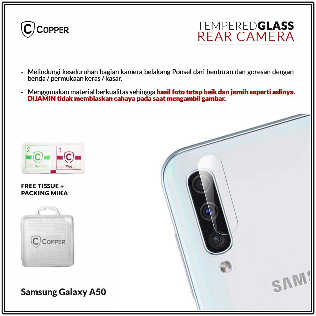Samsung Galaxy A50 - COPPER Tempered Glass Kamera