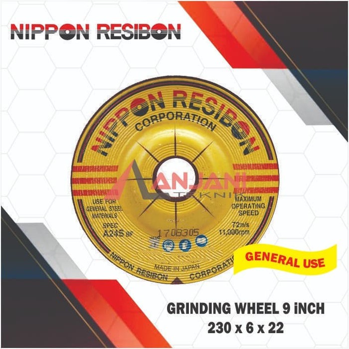 Mata Batu Gerinda Poles 9 Inch Nippon Resibon A24s 9x6 Grinding Wheel 9inch