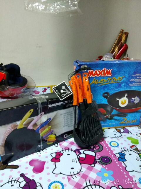 Oxone Ox-606. Pisau Set Rainbow Knife Set. Bahan Stainless Steel. Isi 6 Pcs