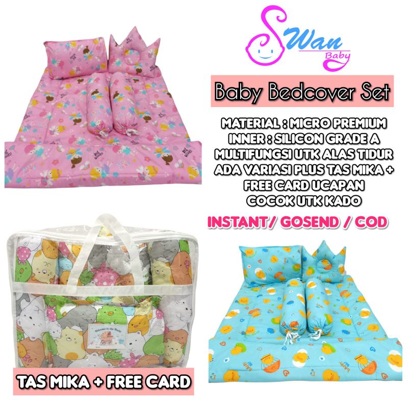 Bedcover Bayi Swan baby Bedcover baby Set / Baby Bedding set perlengkapan tidur bayi / alas tidur bayi / Selimut Bayi Multifungsi