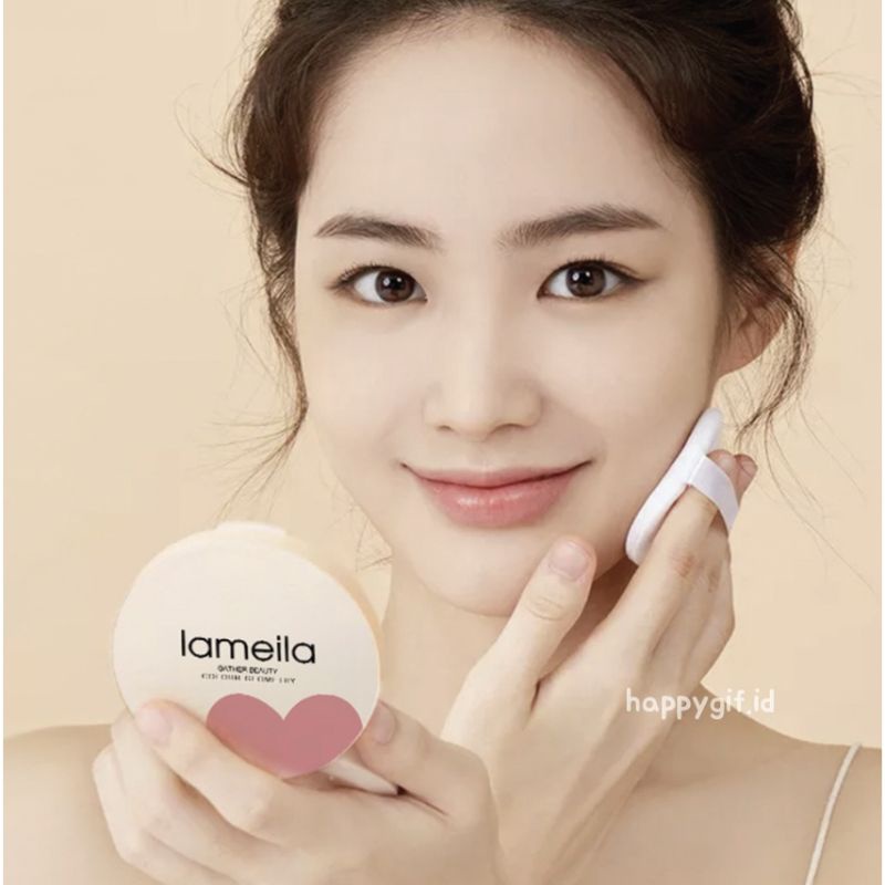 LAMEILA Bedak sakura Makeup base Oil control Powder dengan kaca