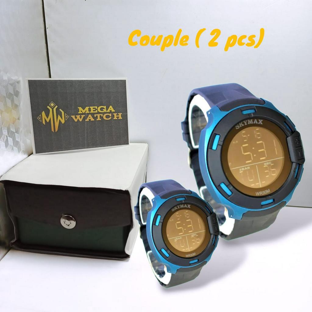 SKYMAX 1817G Jam Tangan Couple Original Tahan Air Strap Rubber COD