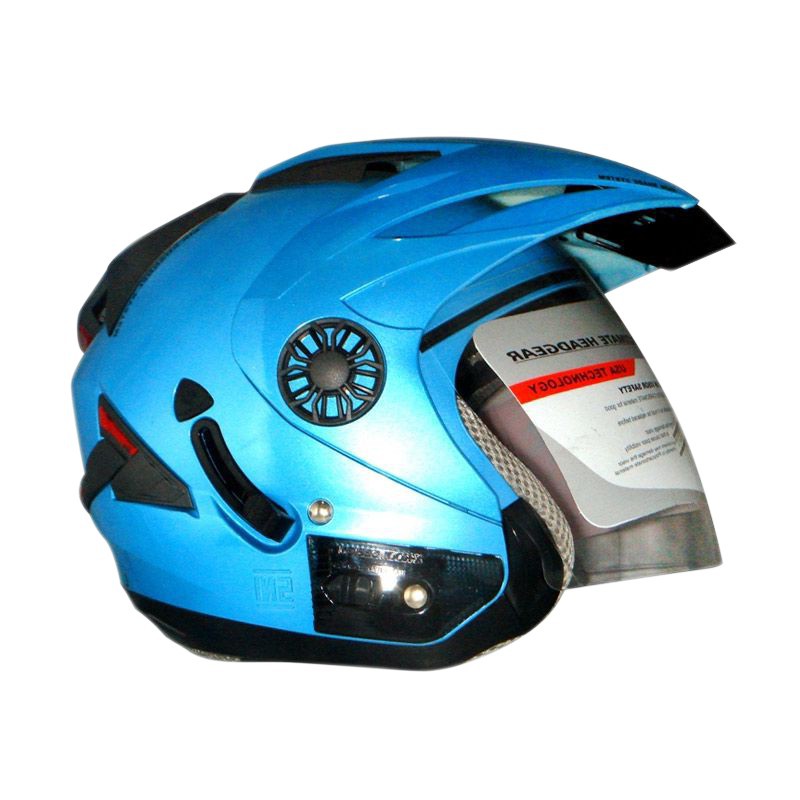 Helm motor Orca Solid Ice Blue L