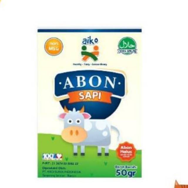 AIKO Abon Sapi Ayam Salmon Halus Tanpa Bahan Pengawet Non MSG - 50gr