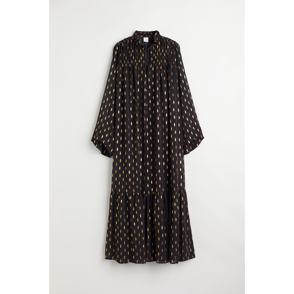 3267 - Maxi Dress HM Long Chiffon Dress (INCLUDE INNER)-BLACK GOLD