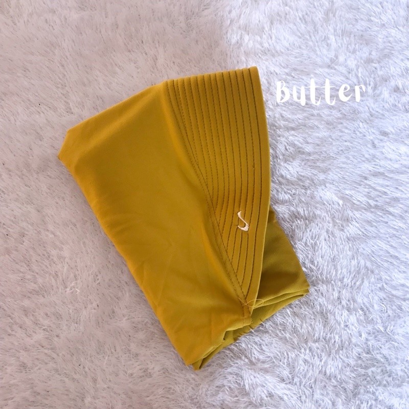 Bergo Hamidah Jilbab Jersey Menutup Dada Kerudung Olahraga Instan Premium-Butter