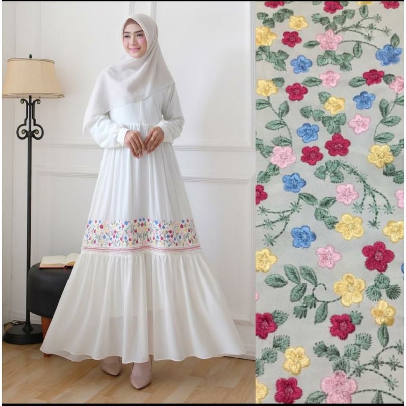 Ayunda Bordir Dress / Gamis Ayunda Bordir Asli / Gamis Pesta