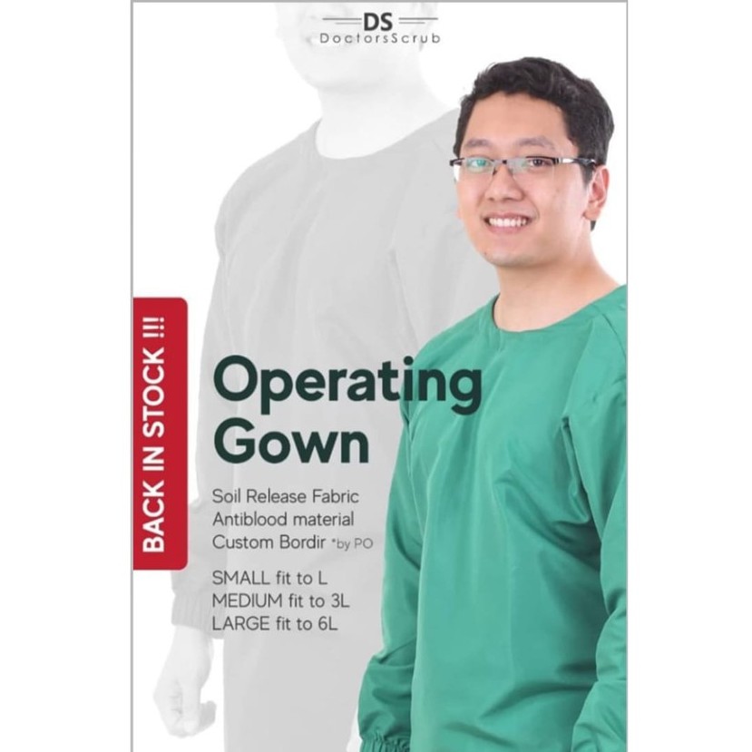 DOCTORS SCRUB - GOWN ANTI DARAH OPERASI / BAJU OPERASI