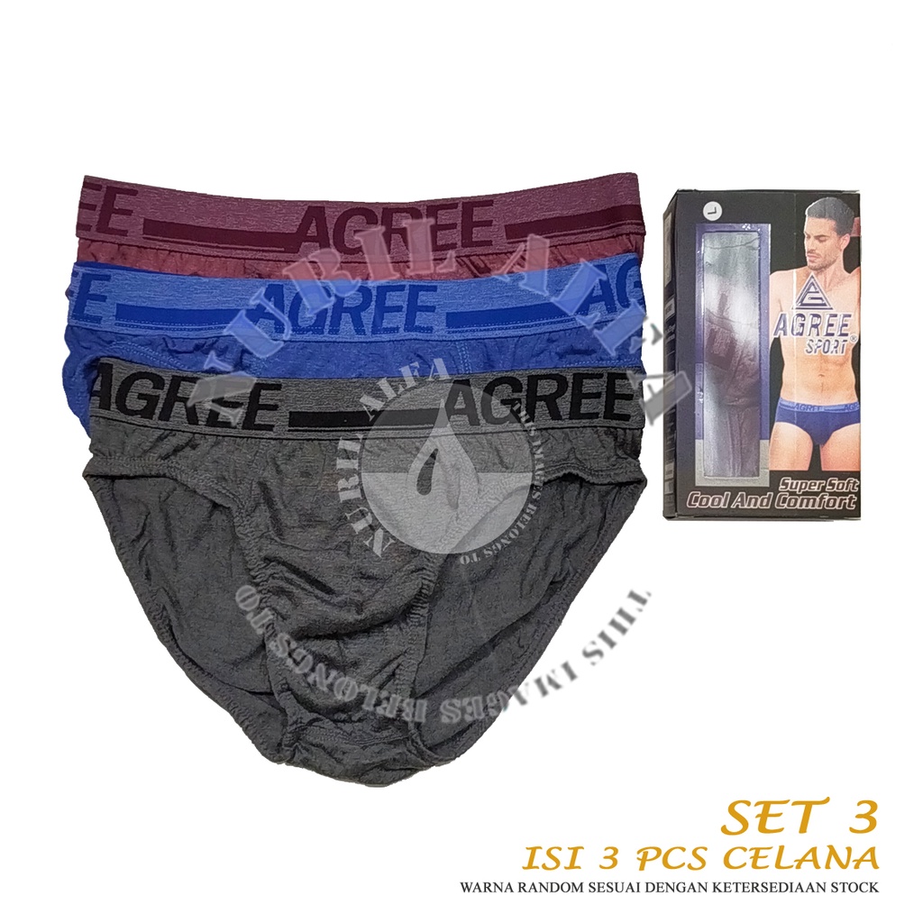 3 Celana Dalam Pria AGREE SPORT OC23ASJE CD Underwear Pakaian Dalam