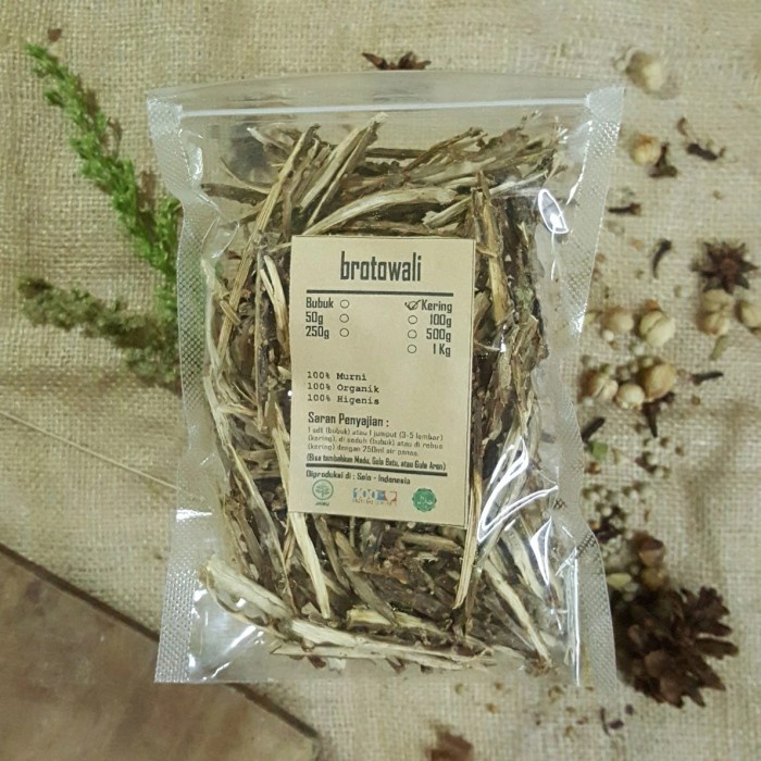 

BROTOWALI KERING 100gr - Tinospora cordifolia - MURNI - JSR - RE