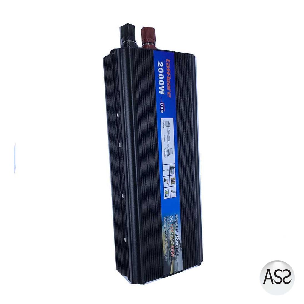 ASS Shop - Taffware Rectangle Car Inverter DC 12Volts to AC 220V 2000Watt - PI