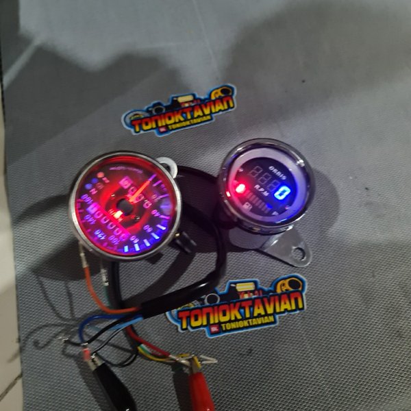 spido meter amper bensin rpm kilometer indikator  bulat untuk rx king vixion gl pro mio fino fi