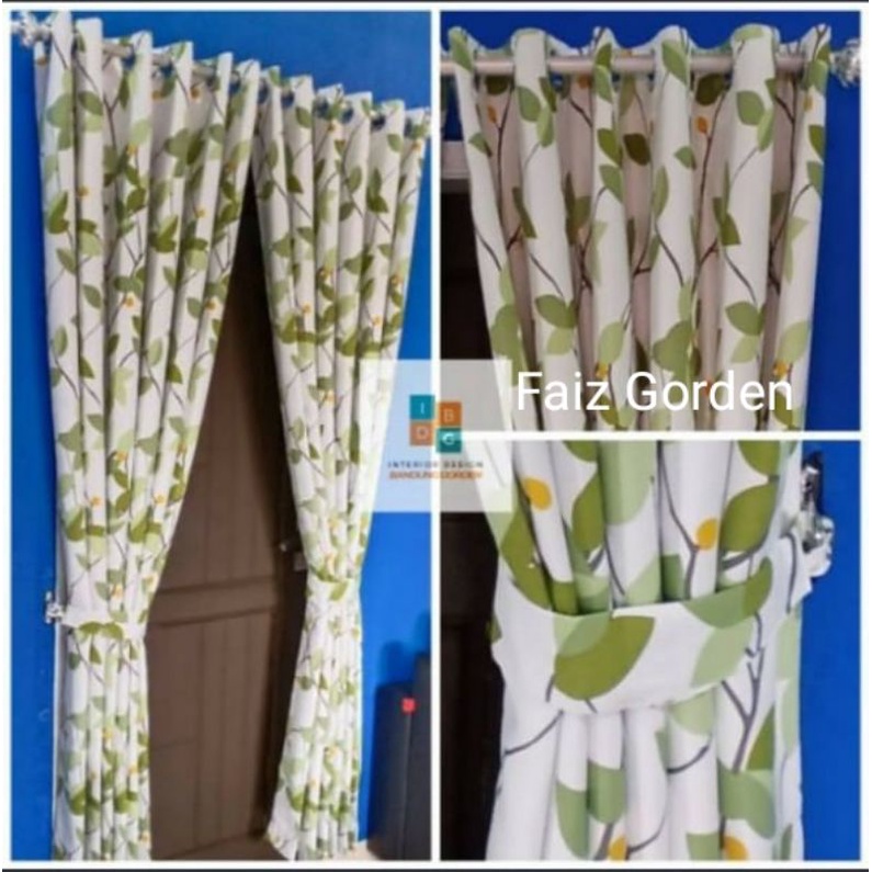 Gorden Jendela Minimalis Motif Kangkung Satin Beridal Import- Hordeng Murah Korden Jendela Tirai Jen